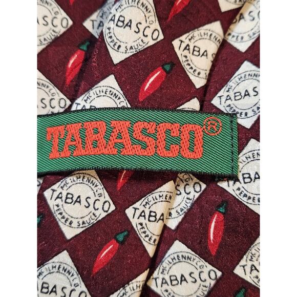 Lot of 2 Vintage Tabasco Men's Ties 100% Silk Novelty Used Great Condition - Picture 10 of 10